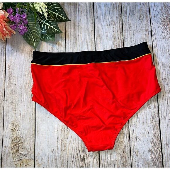 Disney Mickey Mouse High-Waisted Swim Bottoms Plus Size 2 - Picture 3 of 5